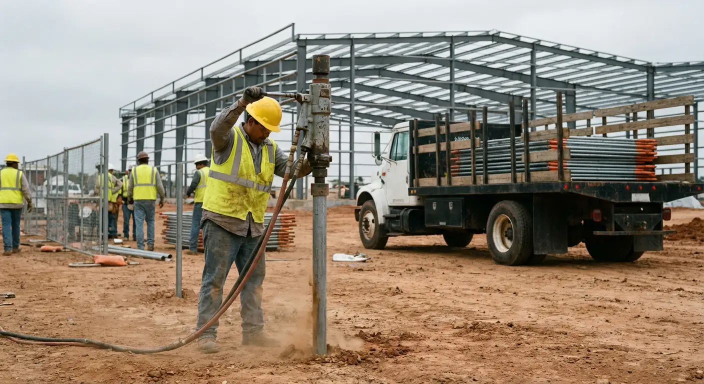 Industrial fencing installation site in Fairfield, CT