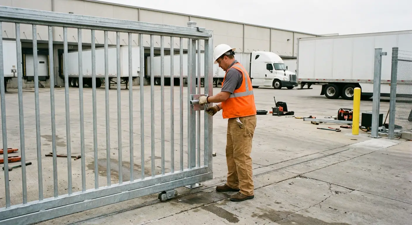 Heavy-duty temporary fencing installation in Fairfield