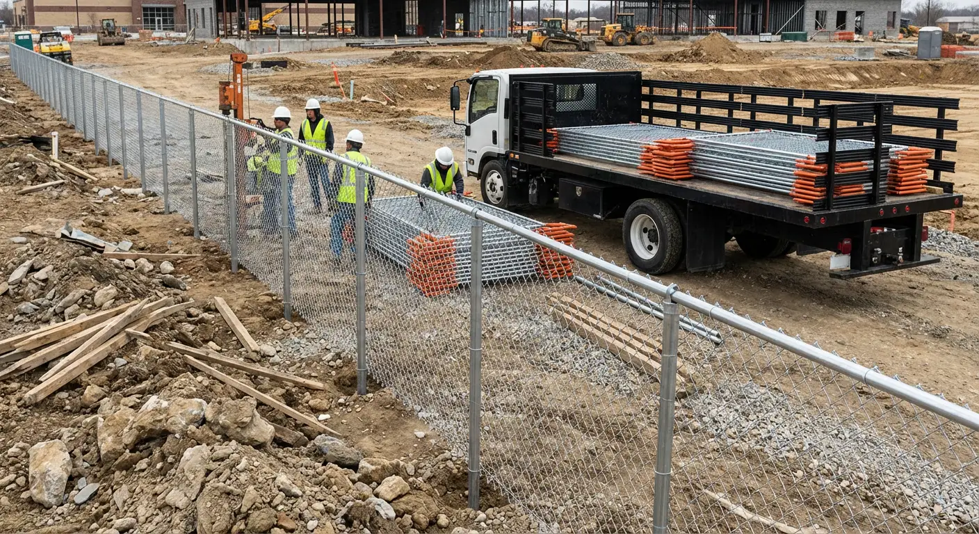 Post-Driven Construction Fence in Fairfield, CT