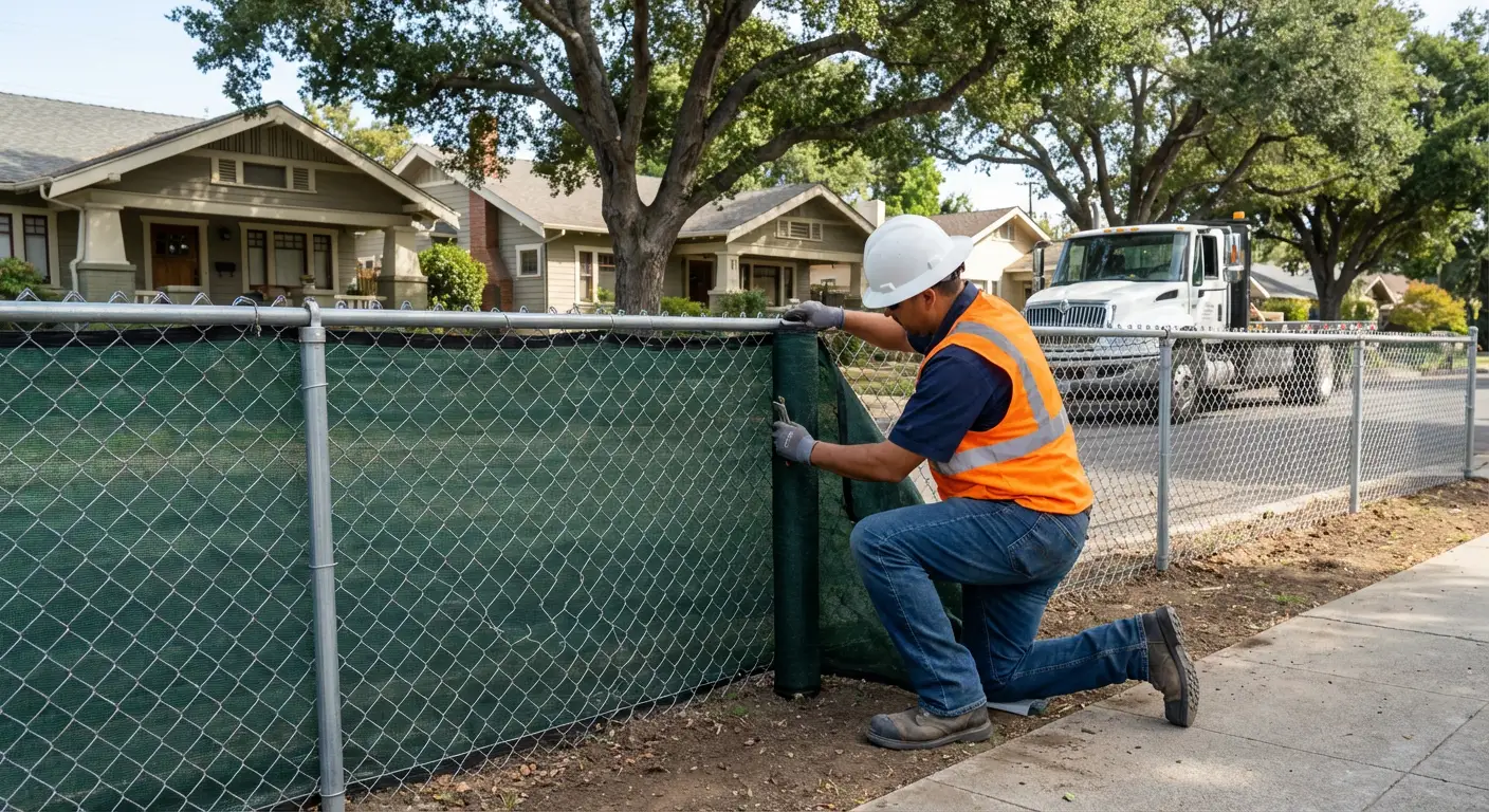 Temporary fence installation in Fairfield