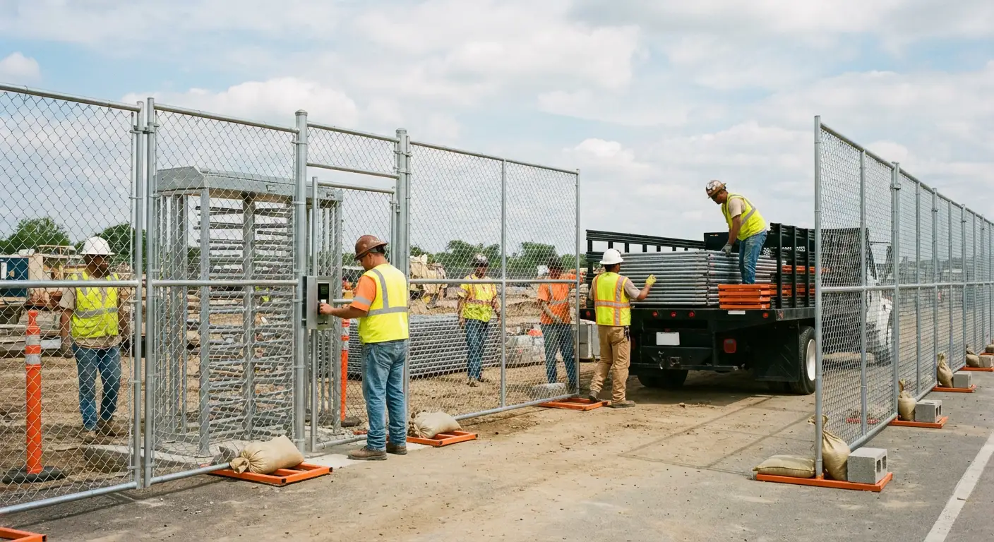 Secure construction site with temporary fencing in Fairfield, CT
