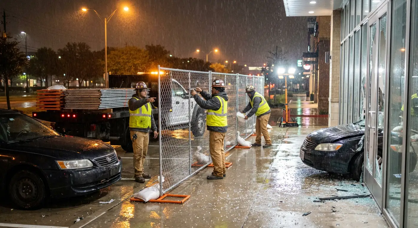 Emergency temporary fencing and dispatch logistics in Fairfield, CT