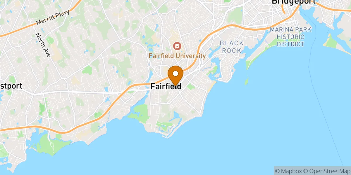Fairfield Center neighborhood map in Fairfield, CT