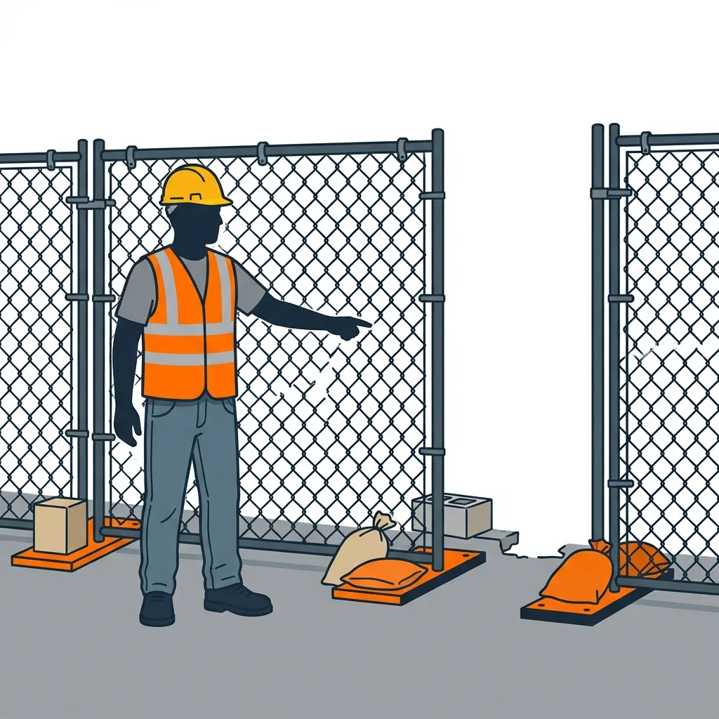 Diagram illustrating common construction site perimeter vulnerabilities in Fairfield, CT